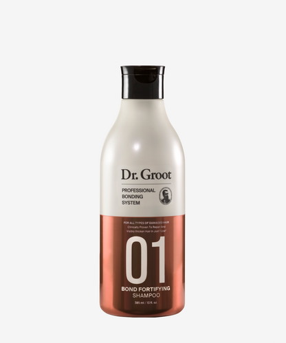 Dr. Groot Professional Bonding System 01 Bond Fortifying Shampoo – a Korean hair care essential designed to strengthen and restore damaged hair.